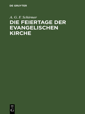 cover image of Die Feiertage der evangelischen Kirche